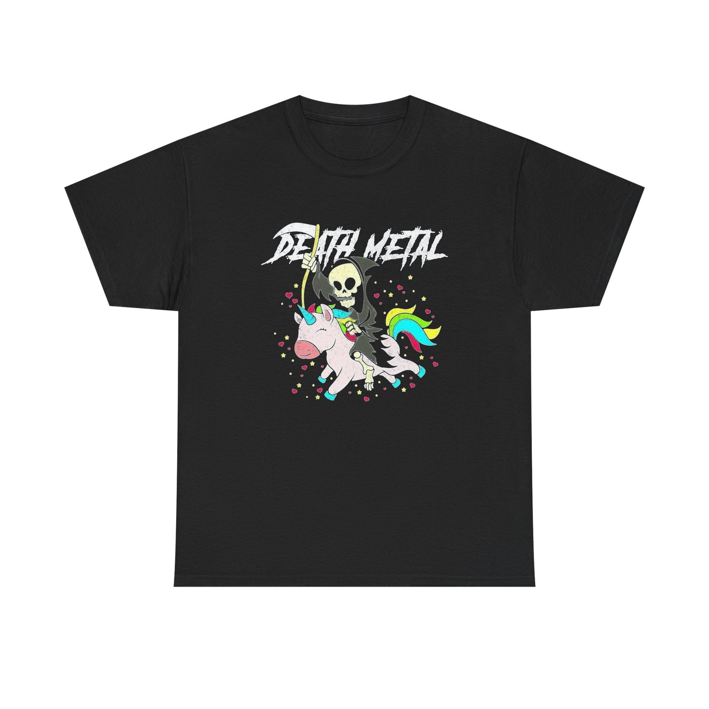 Death Metal Funny Unicorn Graphic T Shirt NEW Unisex Heavy Cotton Tee