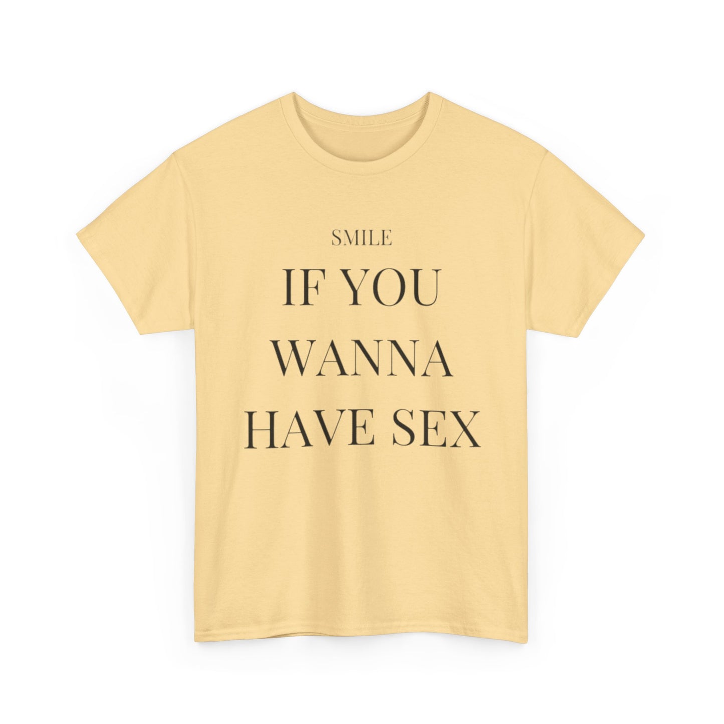 Smile If You Wanna Have Sex T shirt Funny Gift Comedy Unisex Heavy Cotton Tee