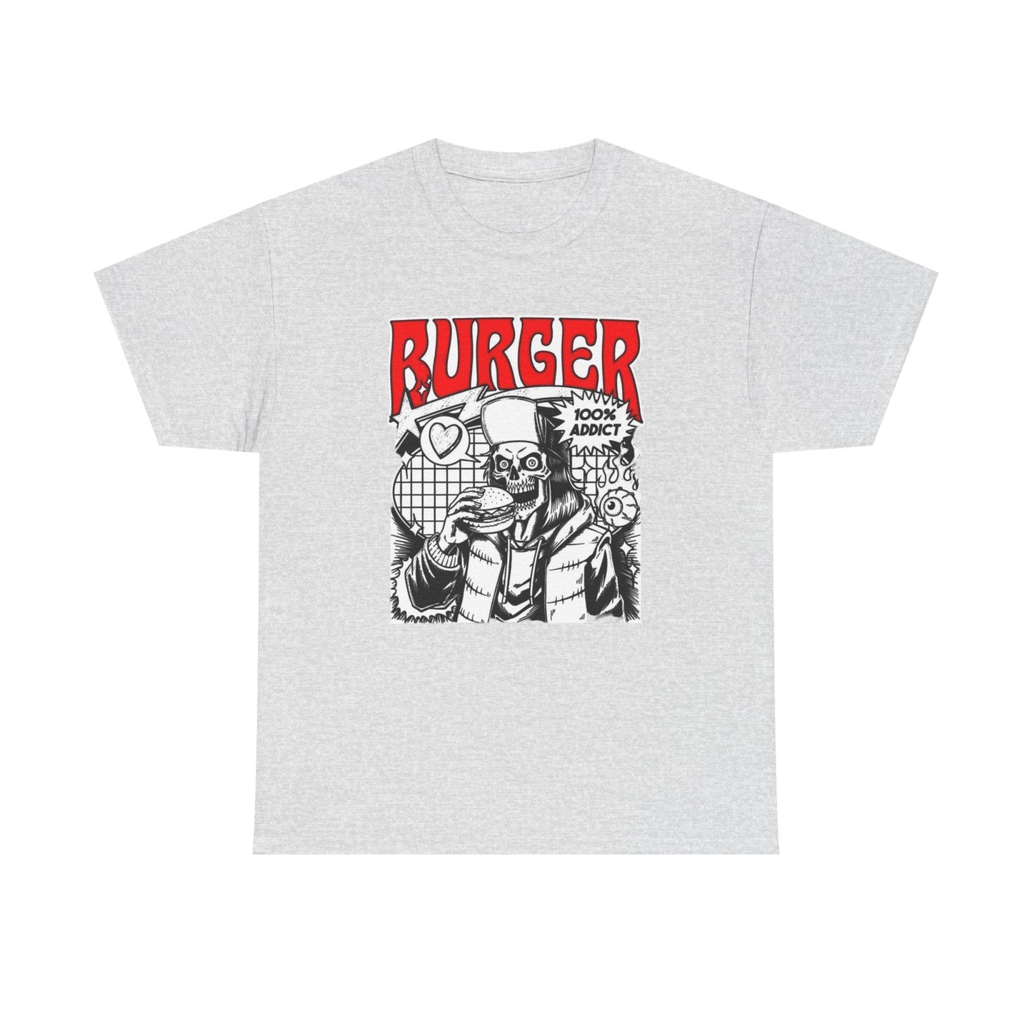Burger Addict Funny Graphic T Shirt Unisex Heavy Cotton Tee