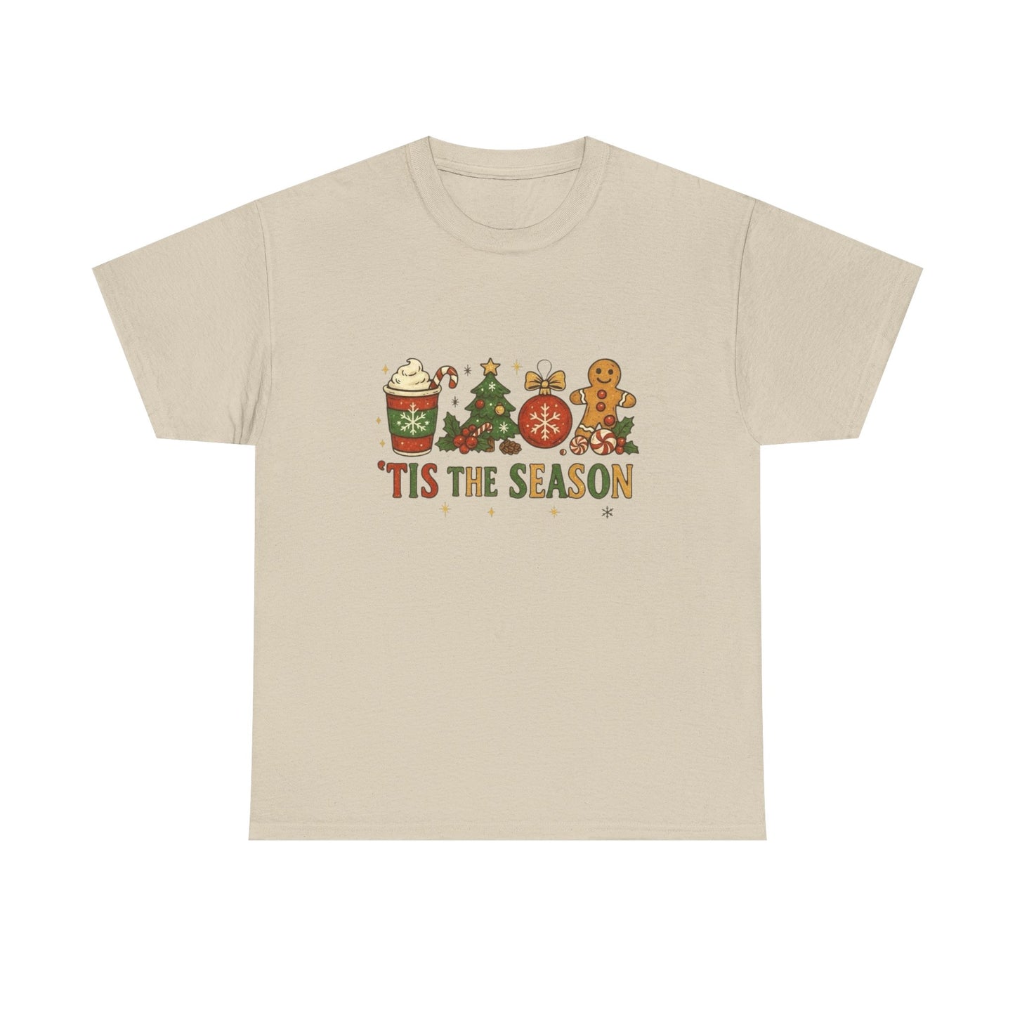 Tis The Season Christmas Graphic T Shirt NEW Unisex Heavy Cotton Tee