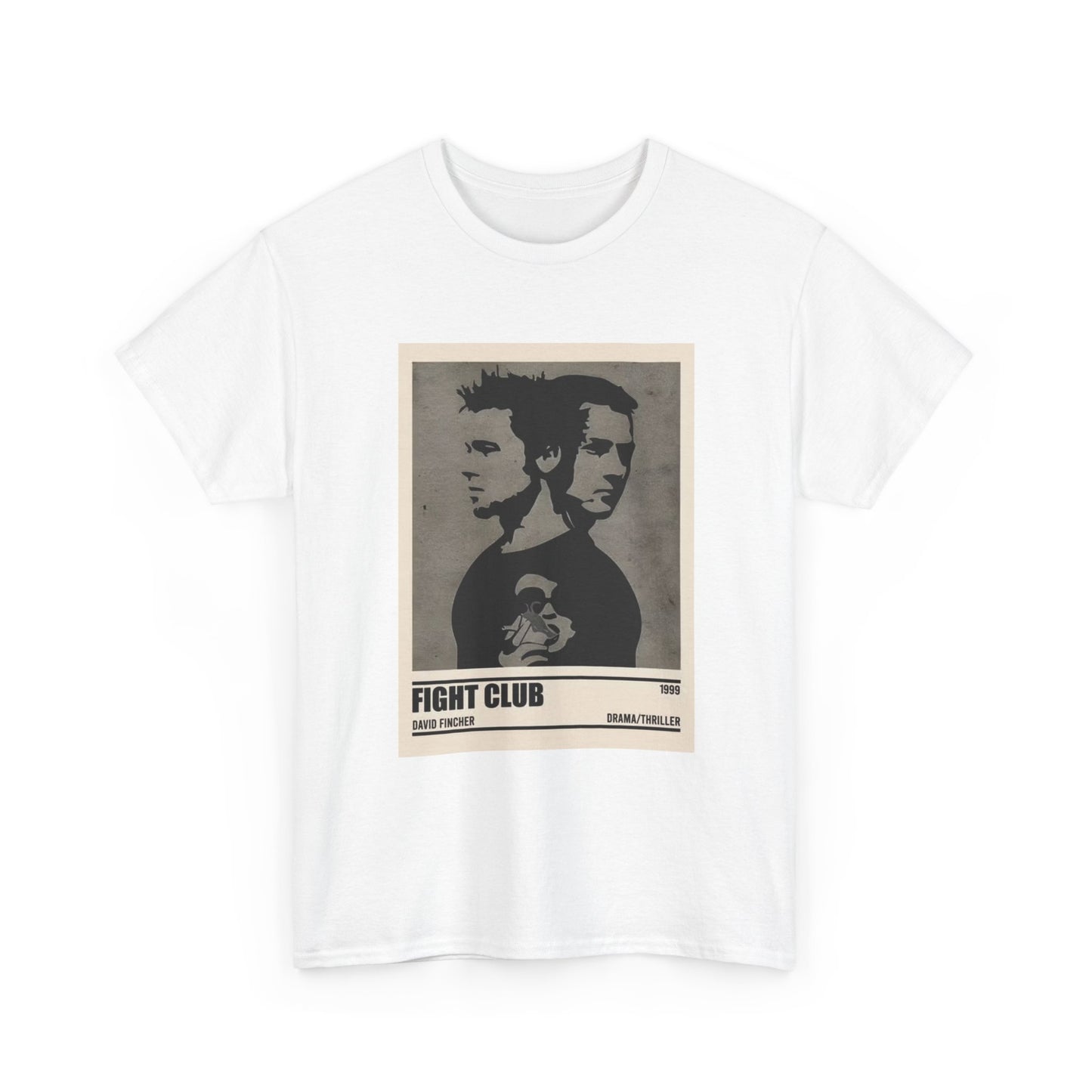 Fight Club Tshirt Vintage Movie Poster Retro Brad Pitt Norton Unisex Heavy Tee