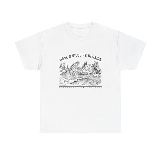 Wave And Wildlife Division Graphic T Shirt Unisex Heavy Cotton Tee