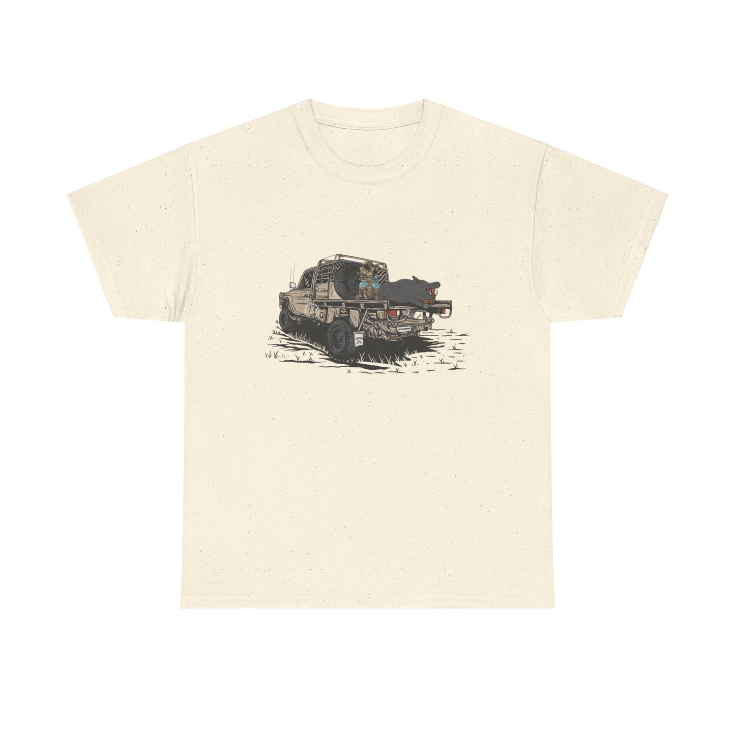 Hog Hunting Graphic T Shirt Unisex Heavy Cotton Tee