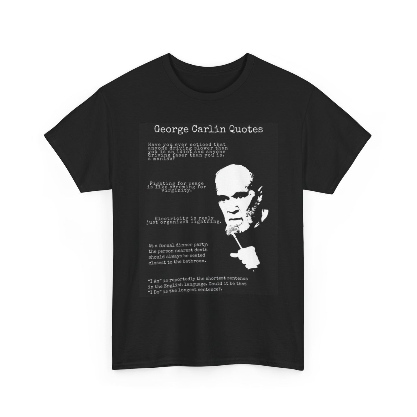 George Carlin Graphic T Shirt Funny Comedy Rogan Unisex Heavy Cotton Tee