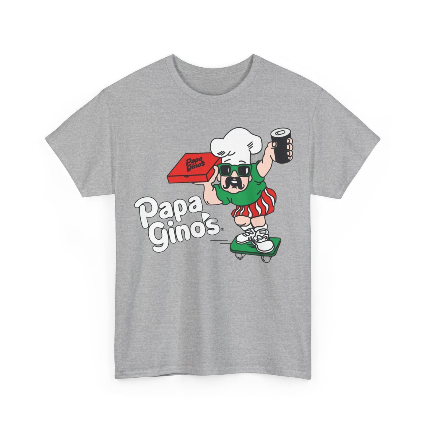 Papa Ginos Shirt Retro Logo Boston New England Pizza Unisex Heavy Cotton Tee