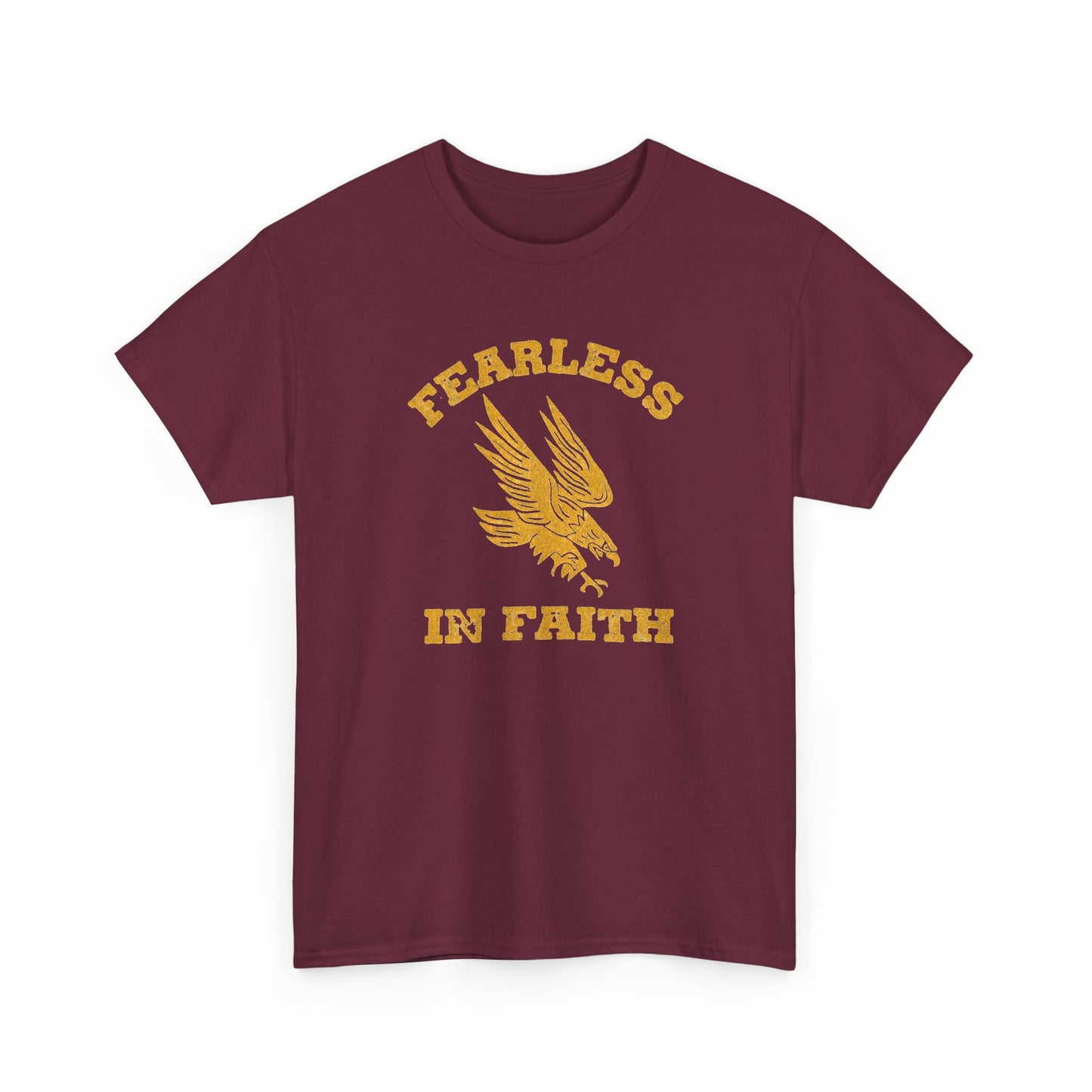 Fearless In Faith Retro Graphic T Shirt Men's Heavy Cotton Tee - Quality - Modern True to Size