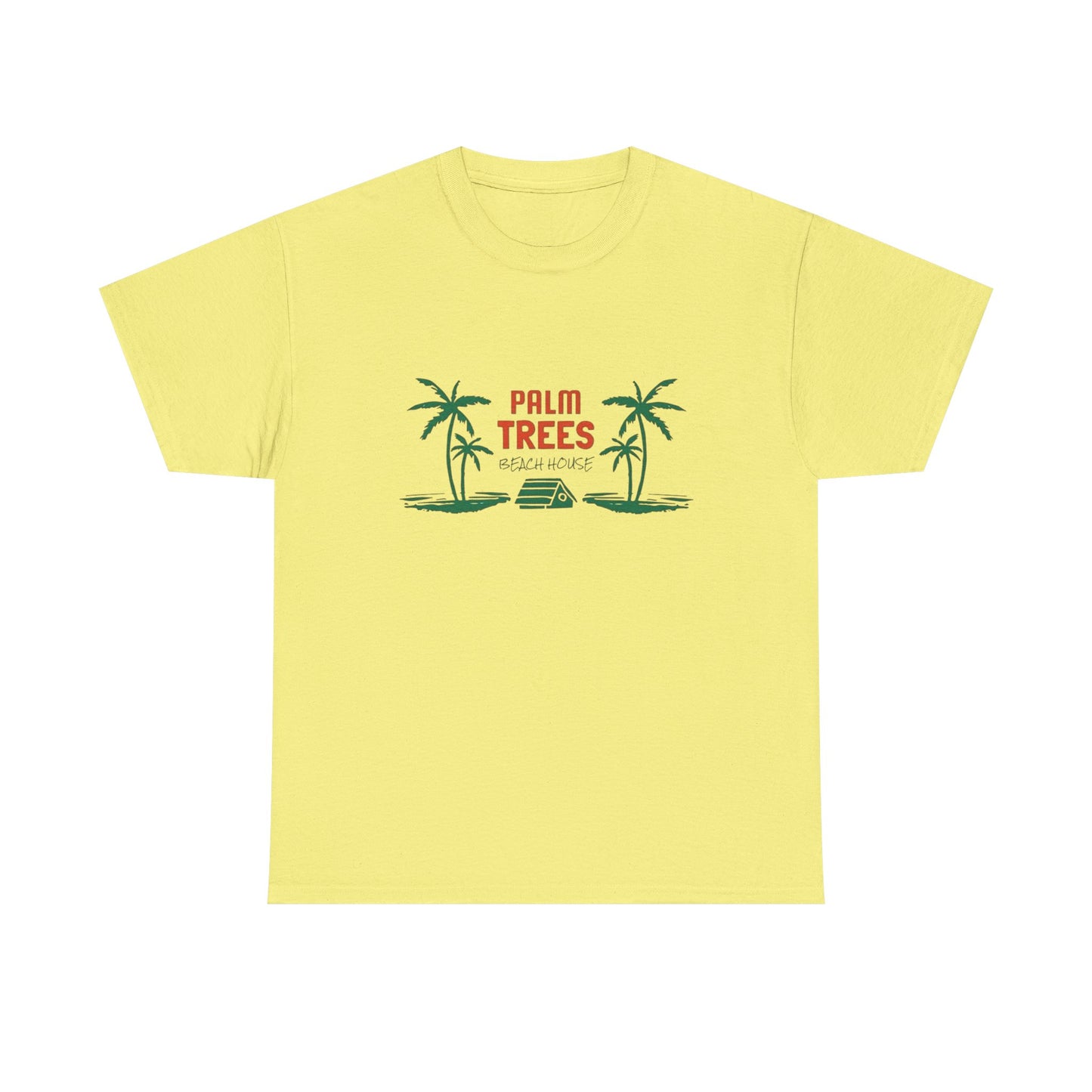 Palm Trees Beach House Graphic T Shirt NEW Unisex Heavy Cotton Tee