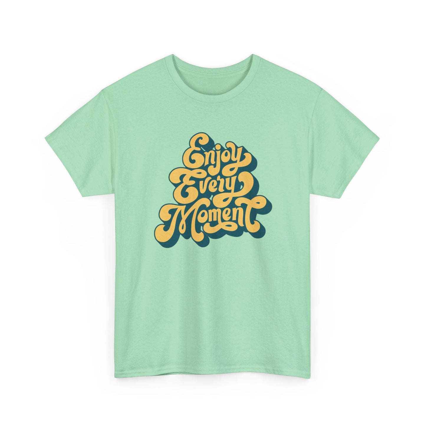 Enjoy Every Moment Graphic T Shirt Groovy Vibes Unisex Heavy Cotton Tee