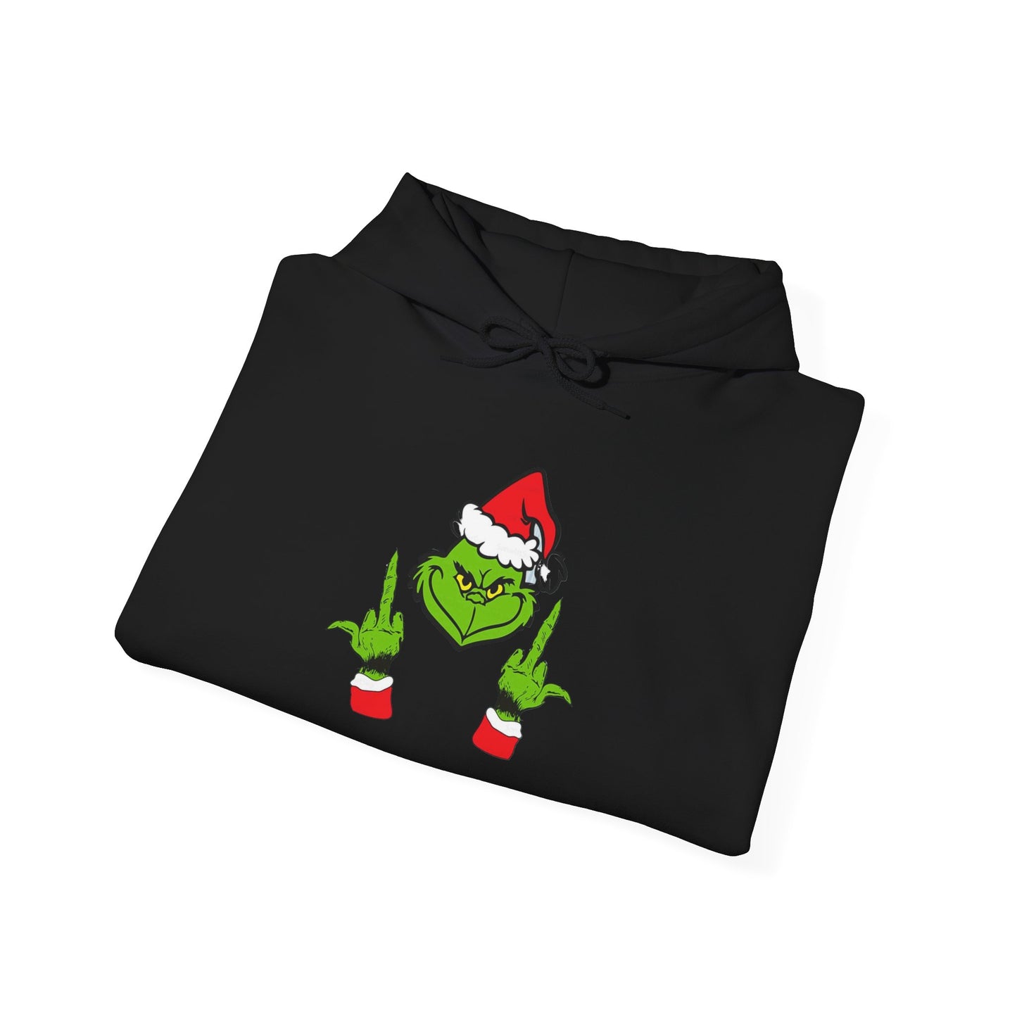 Grinch middle finger funny Christmas Santa Unisex Heavy Blend™ Hooded Sweatshirt