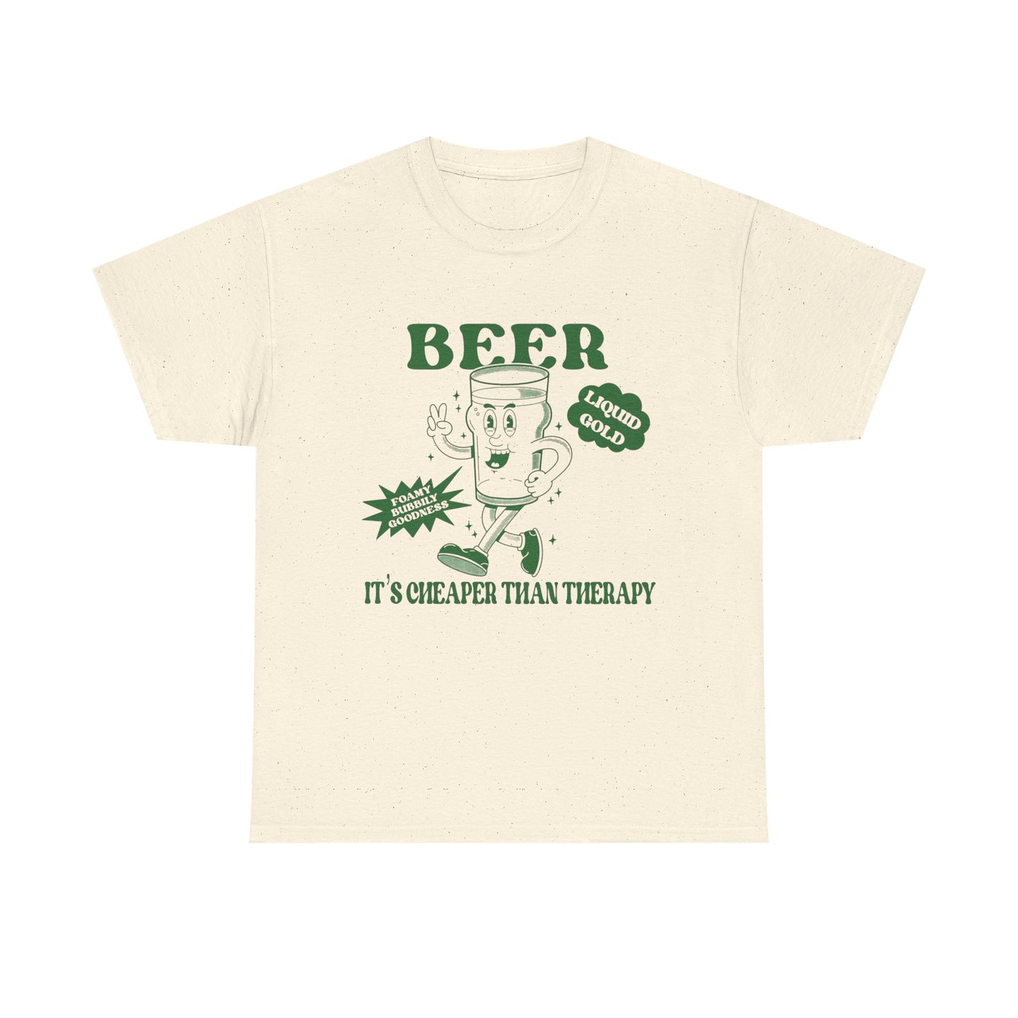 Beer Cheaper Than Therapy Funny Graphic T Shirt ADULT NEW