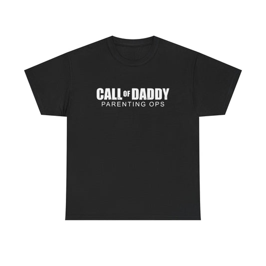 Call Of Daddy Parenting Ops Funny Shirt Gamer Dad Jokes Unisex Heavy Cotton Tee