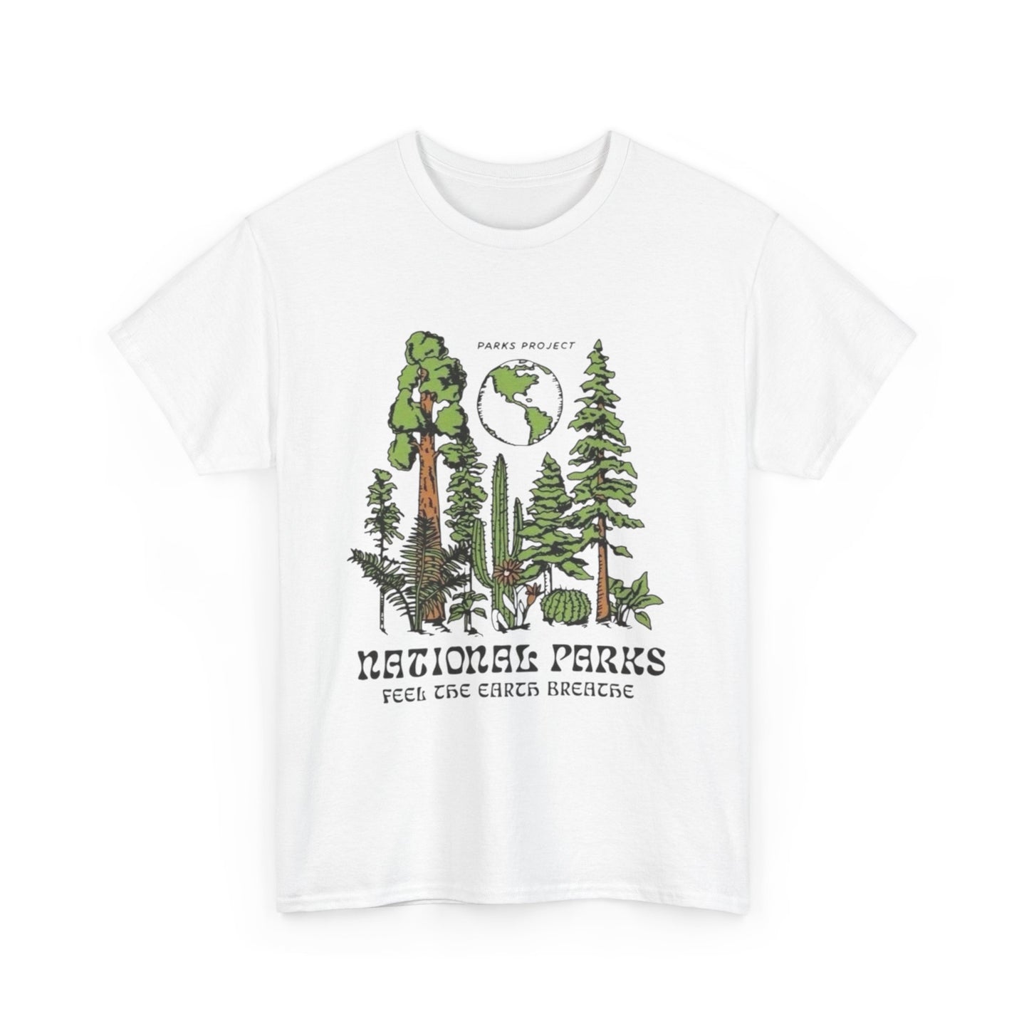 National Parks Feel The Earth Breath Graphic T Shirt Unisex Heavy Cotton Tee
