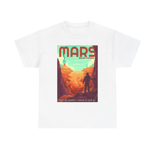 Space And Mars Graphic T Shirt Retro Spaceman Unisex Heavy Cotton Tee