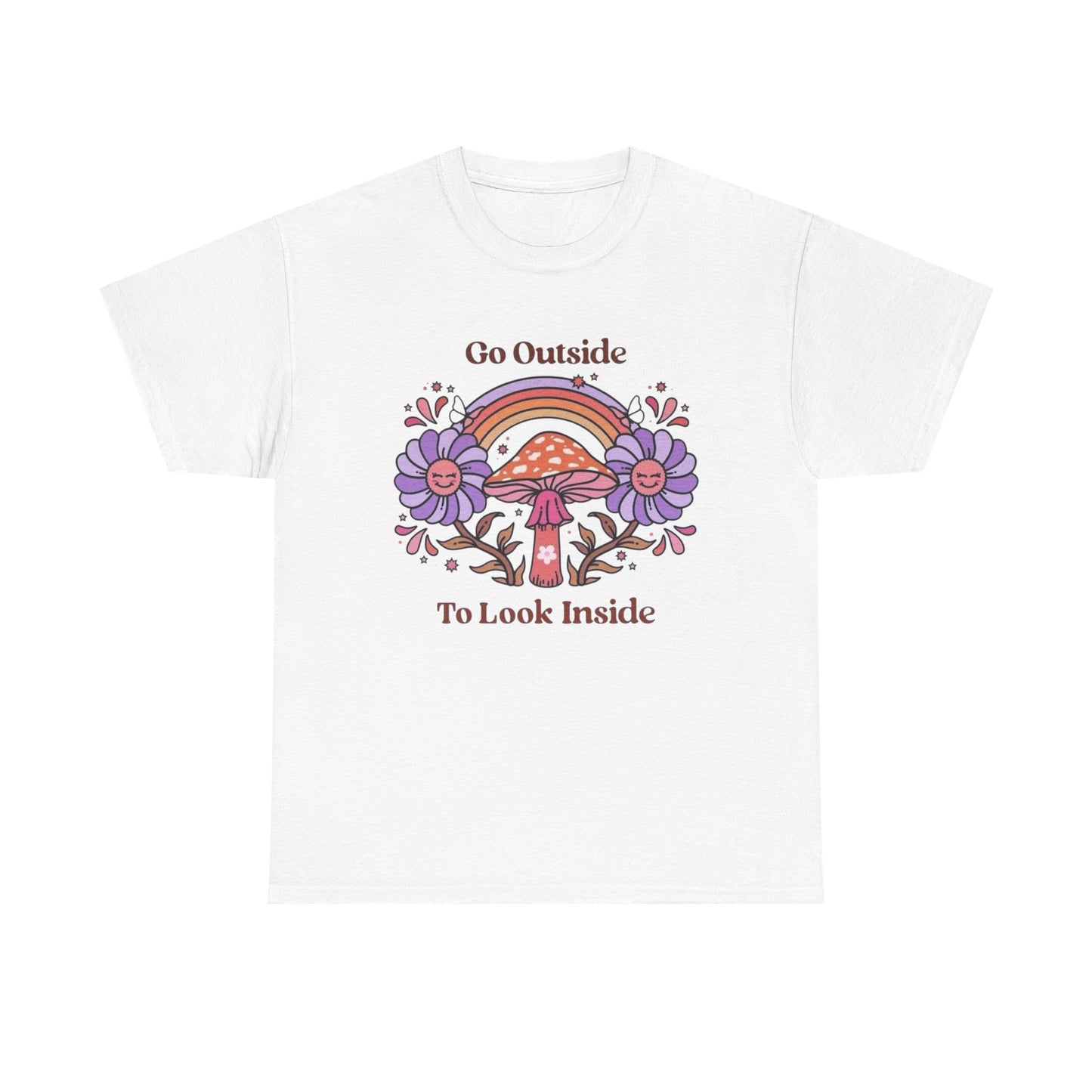 Go Outside To Look Inside Graphic T Shirt NEW ADULT Unisex Heavy Cotton Tee