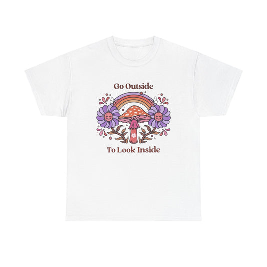 Go Outside To Look Inside Graphic T Shirt NEW ADULT Unisex Heavy Cotton Tee