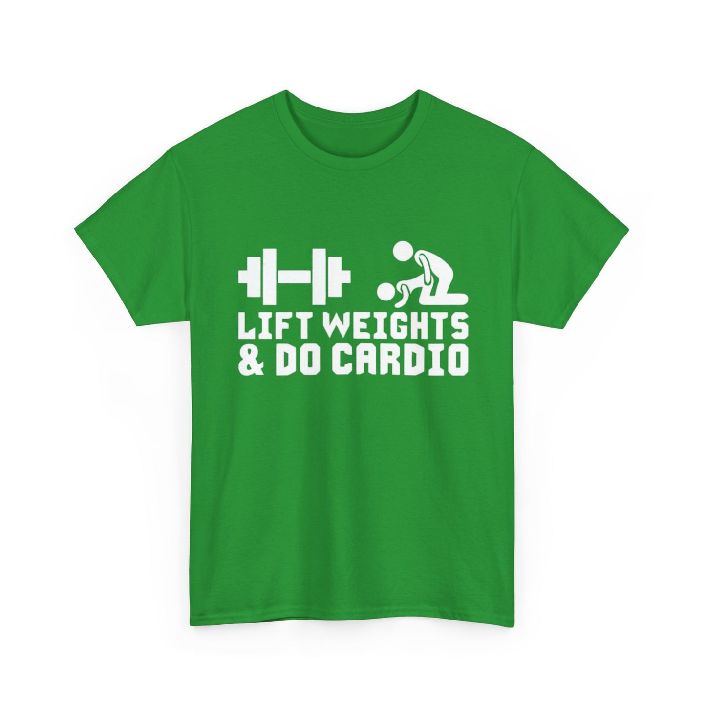 Lift Weights And Cardio Shirt Funny Graphic GYM Workout Unisex Heavy Cotton Tee