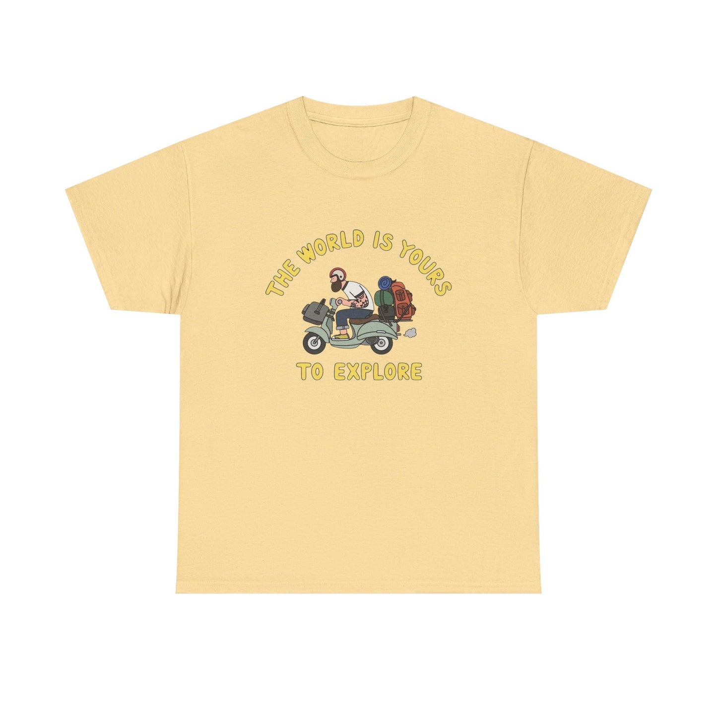 The World Is Yours To Explore T Shirt Graphic Unisex Heavy Cotton Tee NEW GIFT