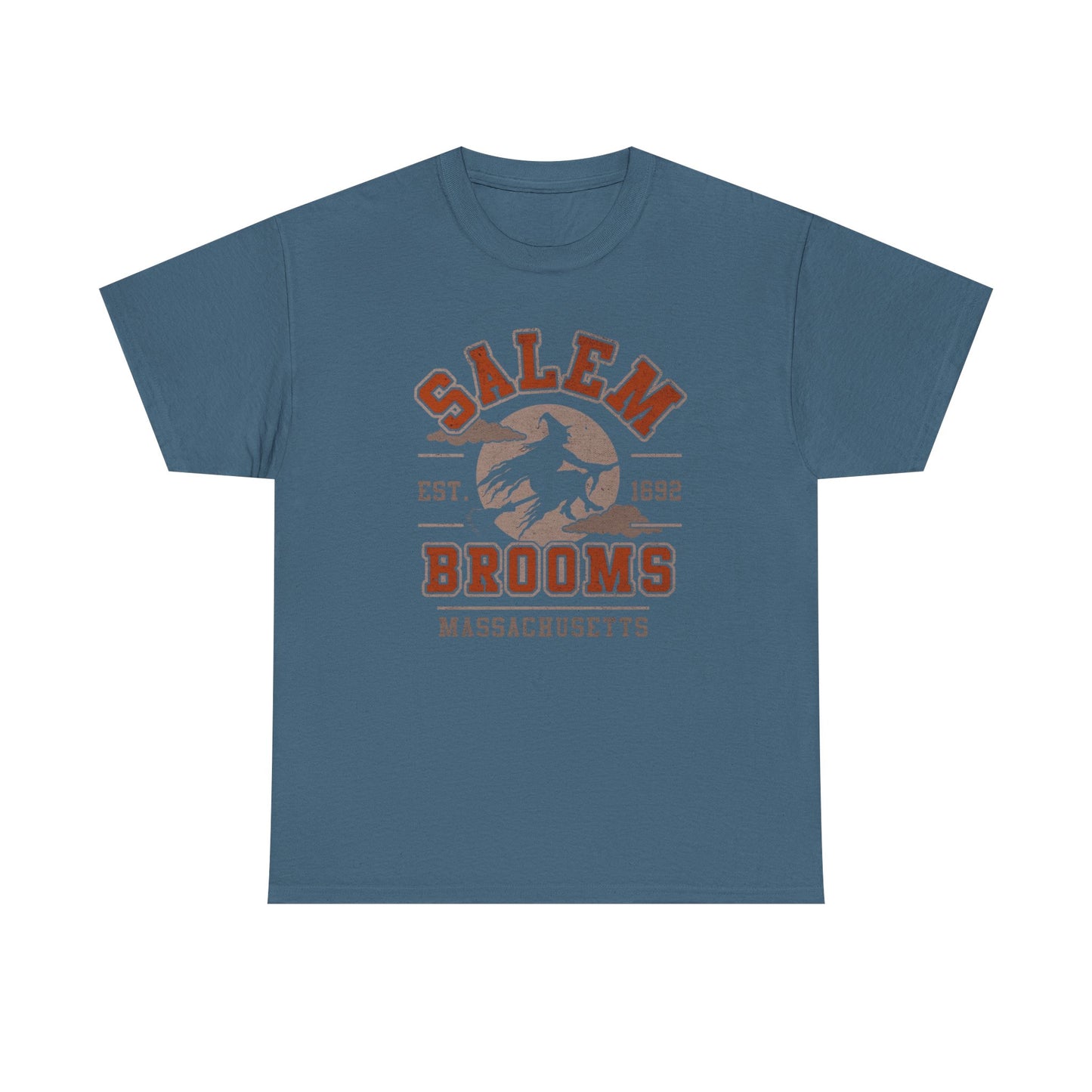 Salem Brooms Spooky Halloween T Shirt Unisex Heavy Cotton Tee