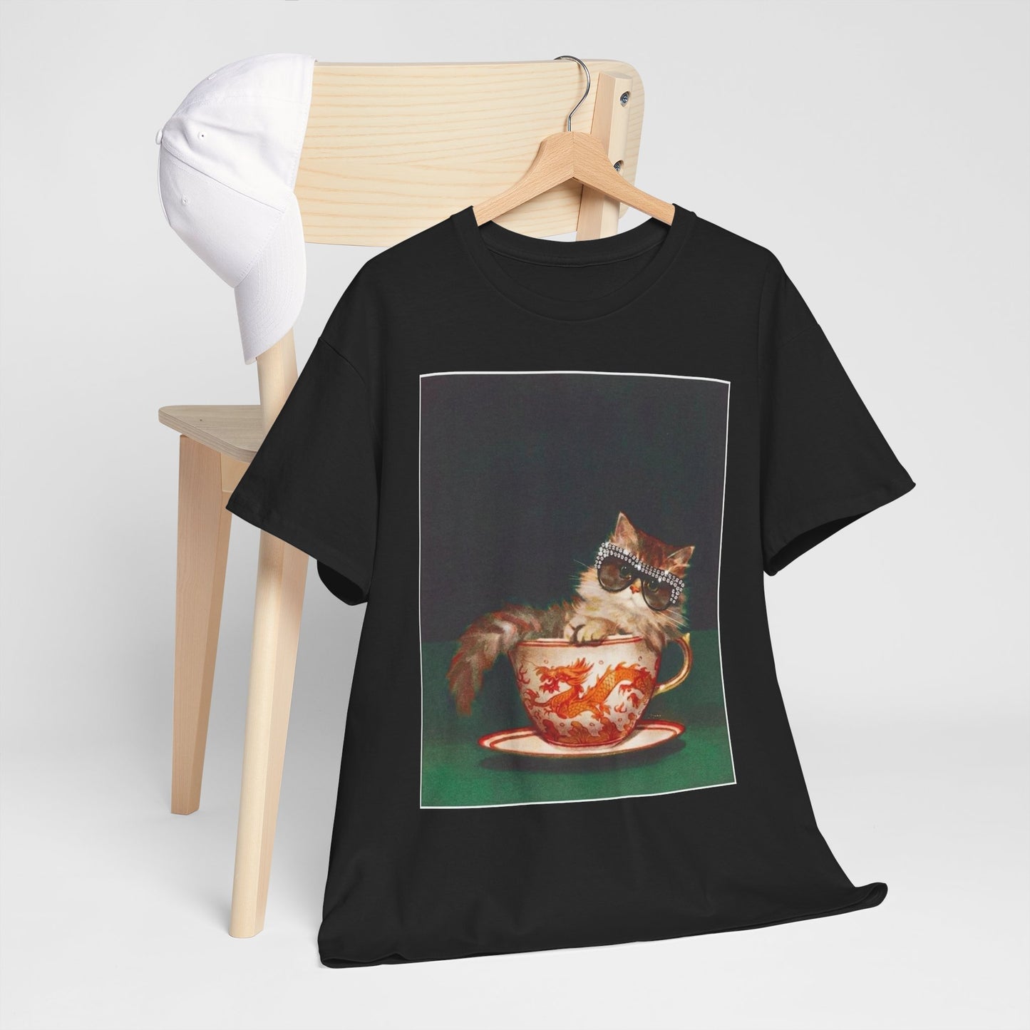 Cat in Tea Cup Graphic T Shirt