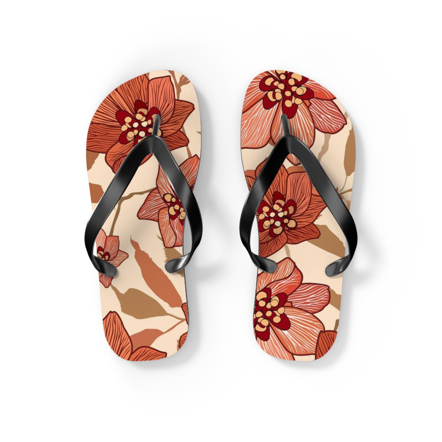 Tropical Flowers Beach Vibes Sandals Summer Flip Flops Slides BRAND NEW