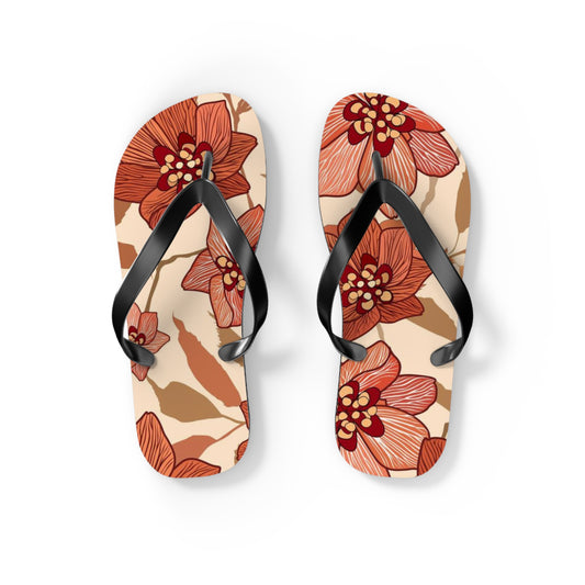 Tropical Flowers Beach Vibes Sandals Summer Flip Flops Slides BRAND NEW