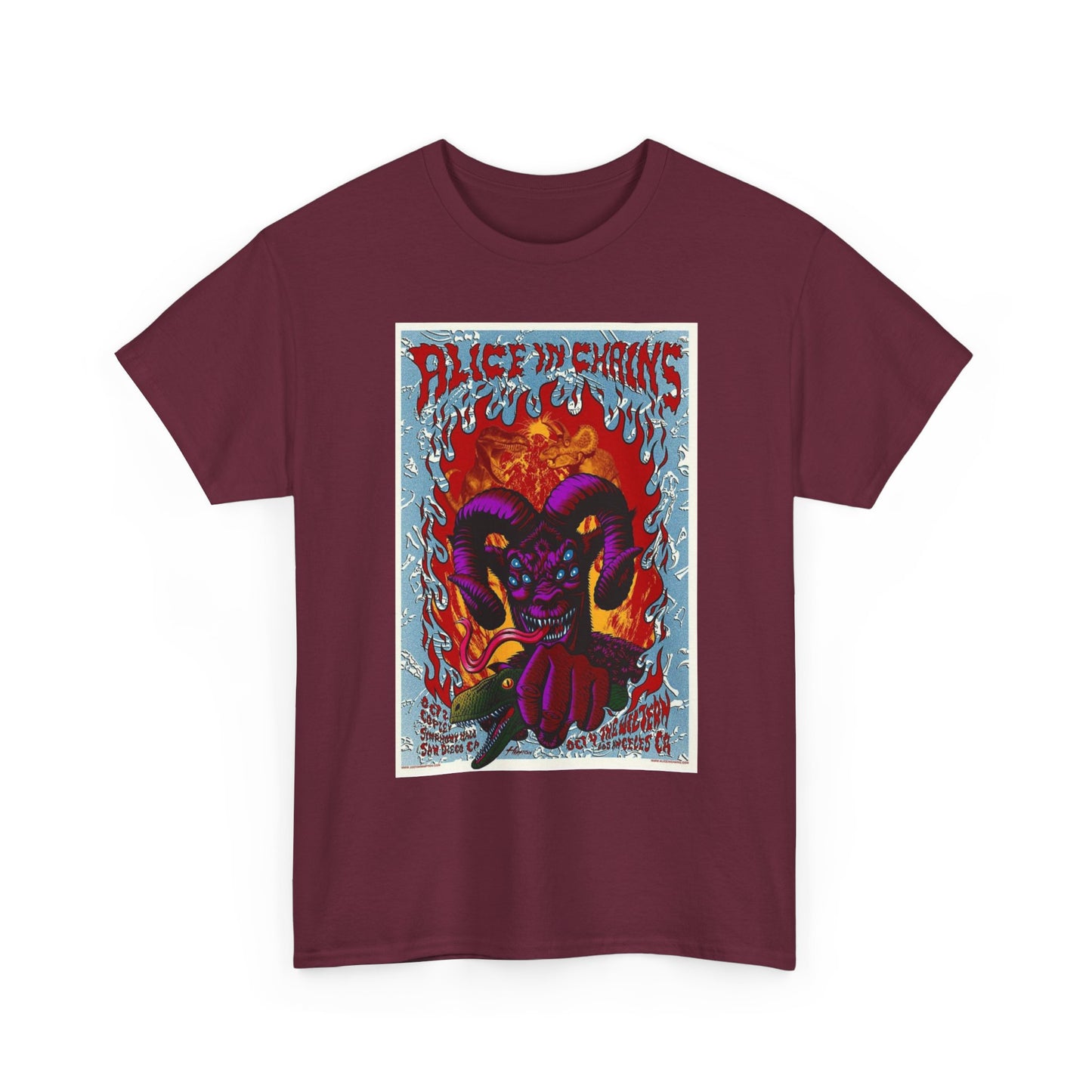 Alice In Chains Rock Band T Shirt Merch Poster Unisex Heavy Cotton Tee