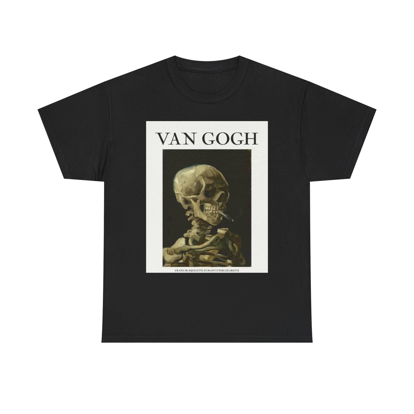 Van Gogh Tshirt Vintage Skeleton Smoking Retro Art NY Unisex Heavy Cotton Tee