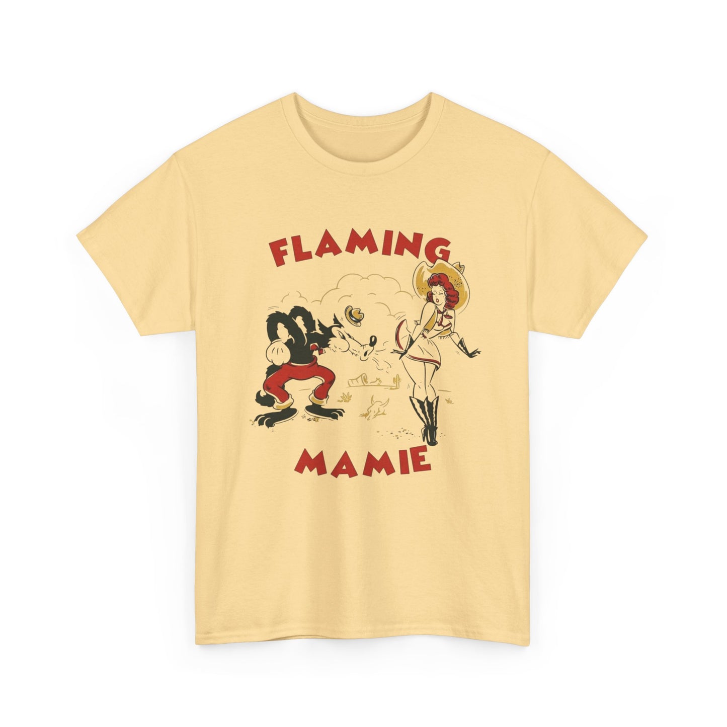 Flaming Mamie Vintage Graphic T Shirt Unisex Heavy Cotton Tee NEW Gift
