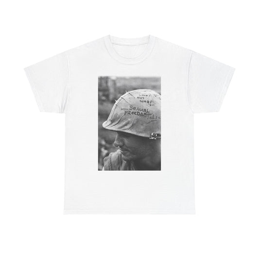 Make Love Not War Shirt Vintage Vietnam Era Art Poster Military Unisex Heavy