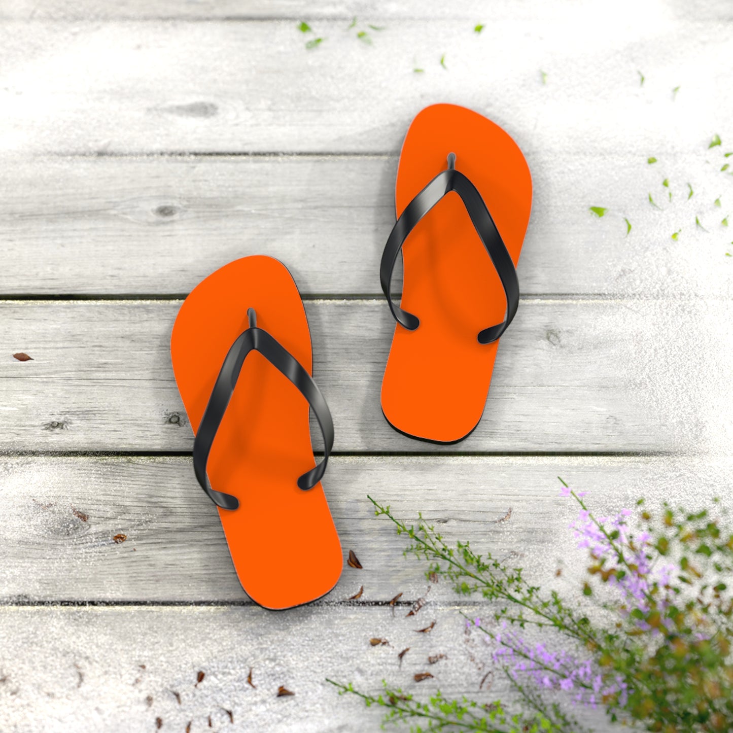 Bright Orange Flip Flops, Sandals Slides, Summer Footwear, Brand New