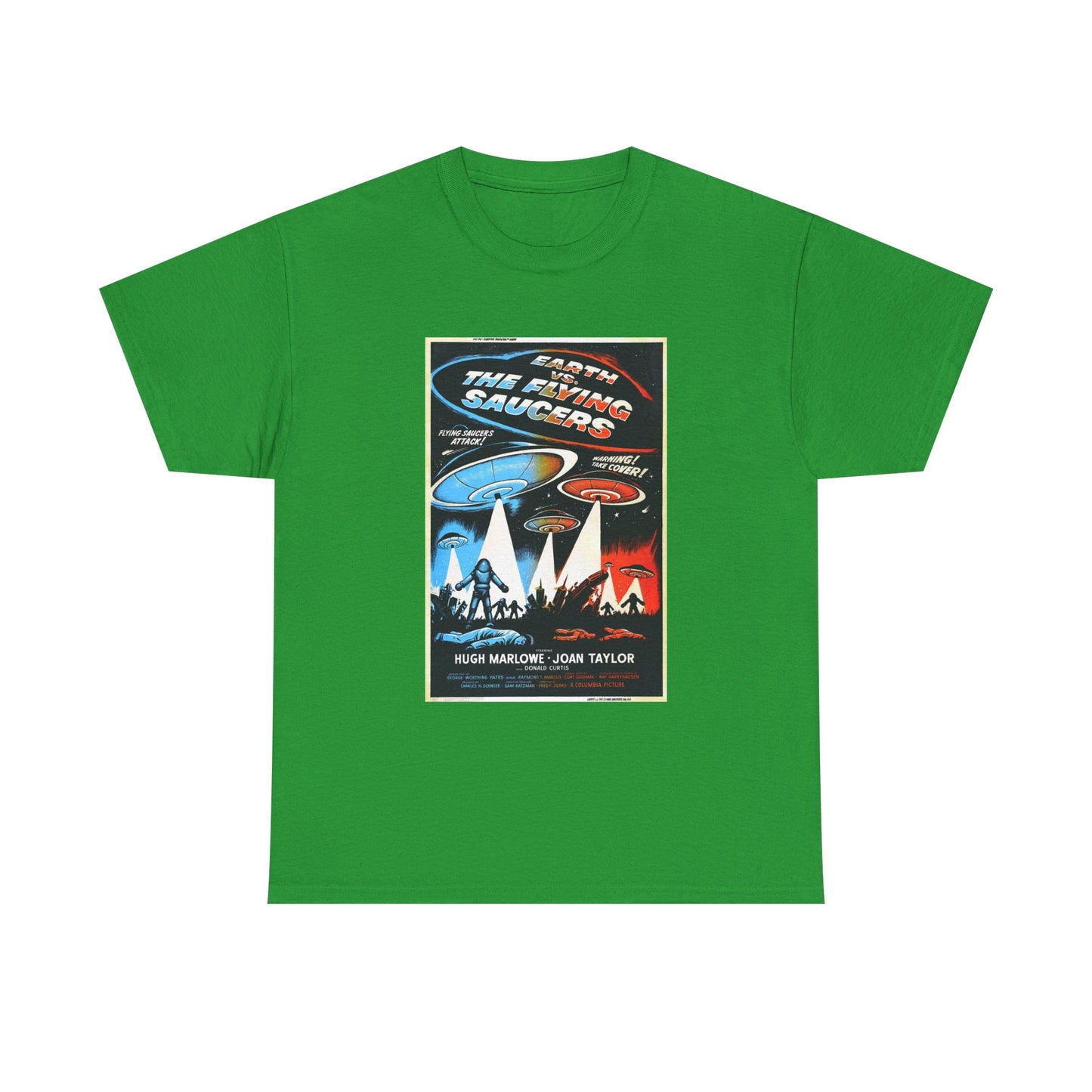 Earth vs Flying Saucers Tshirt Vintage Movie Poster Unisex Heavy Cotton Tee