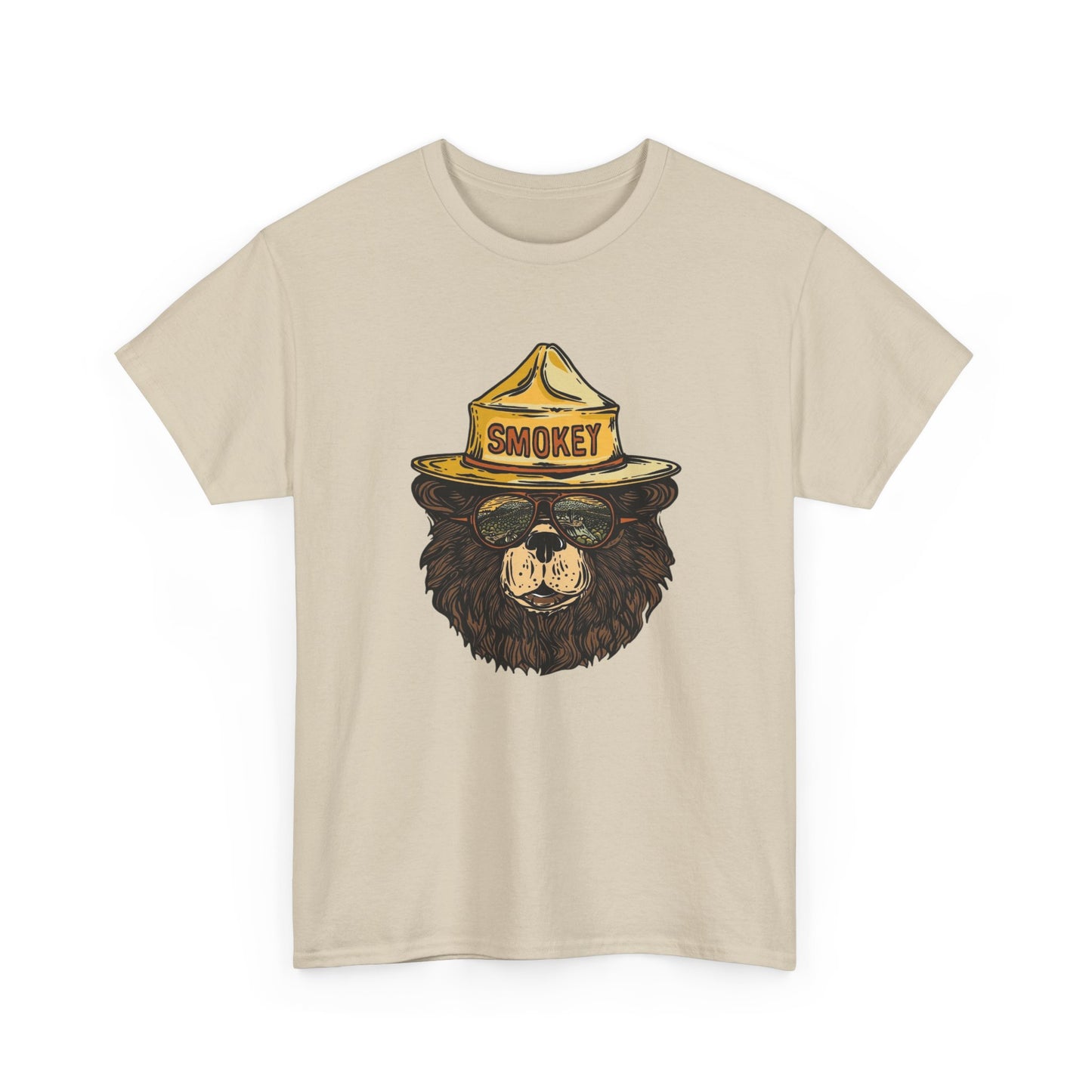 Smokey The Bear Outdoors Retro Graphic T Shirt Unisex Heavy Cotton Tee