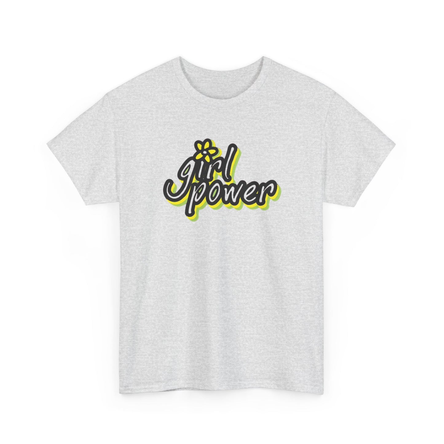 Girl Power Graphic T Shirt Girly Tee Retro Flower Power Unisex Heavy Cotton Tee