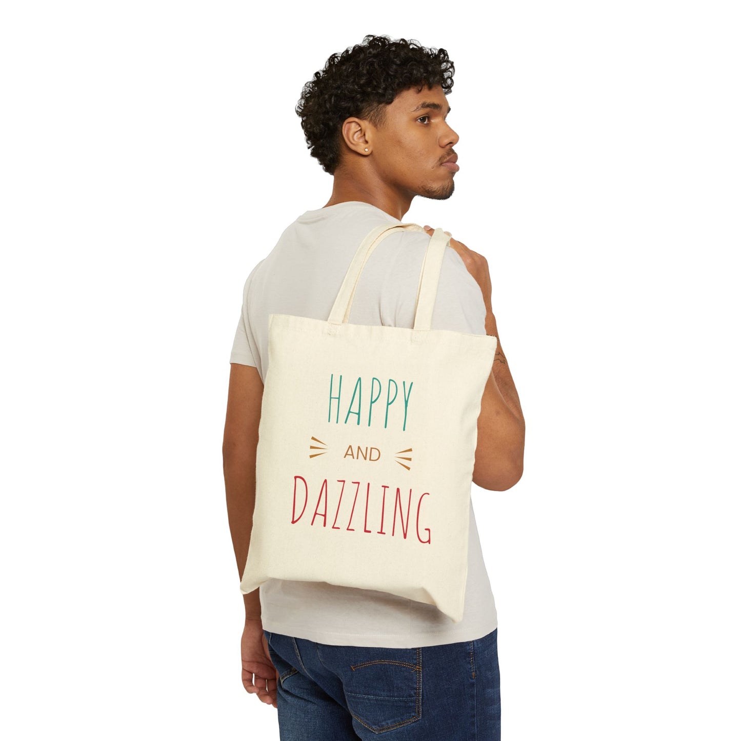 Happy And Dazzling Brand New Cute Graphic Cotton Canvas Tote Bag