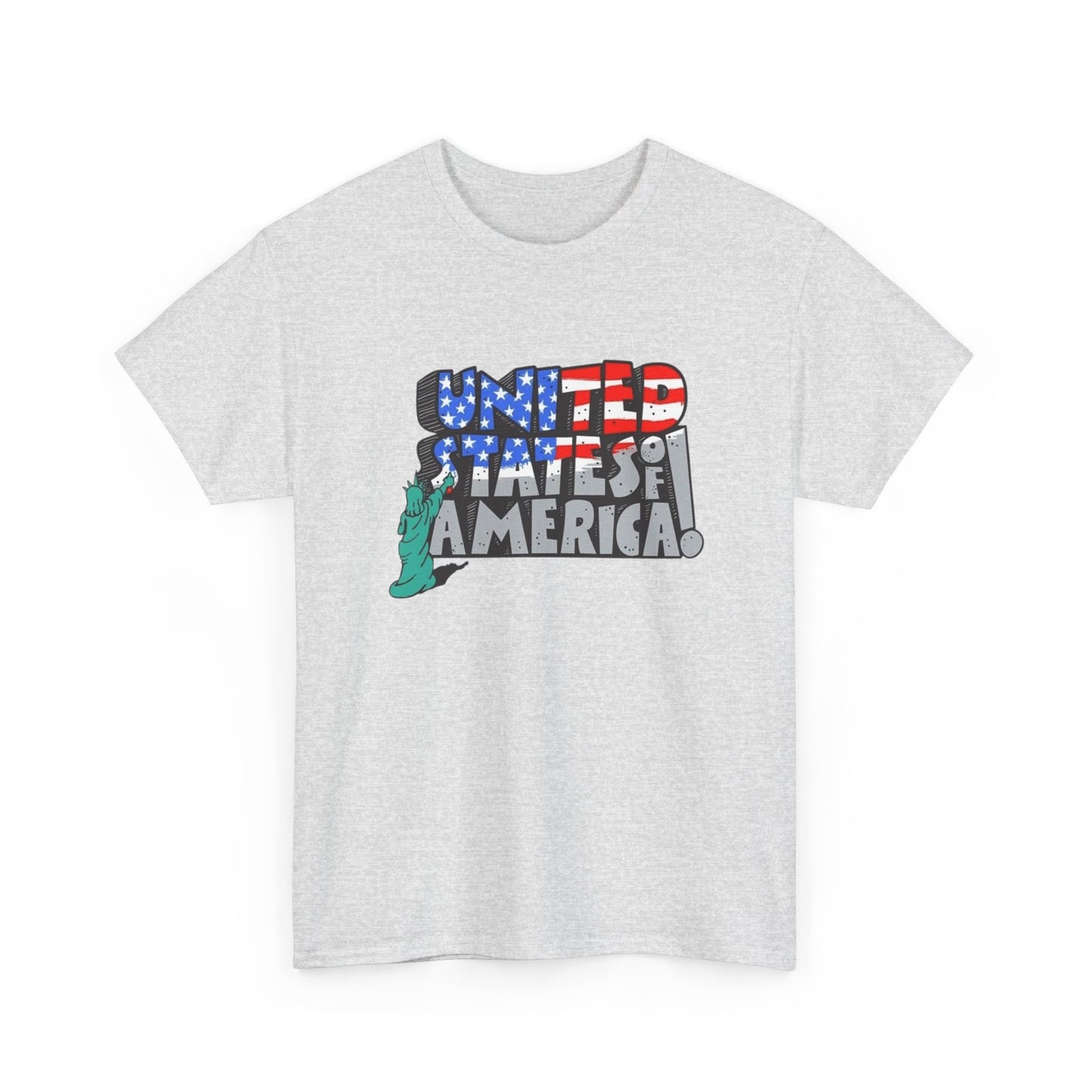 Statue Of Liberty USA Flag Graphic T Shirt Unisex NEW Heavy Cotton Tee