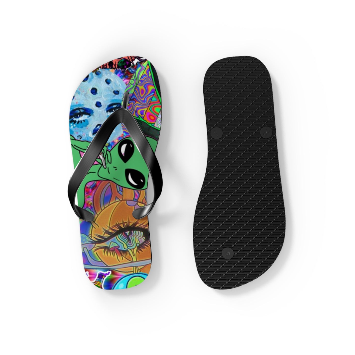 Alien Graphic Flip Flops, Sandals Slides, Summer Footwear, Brand New