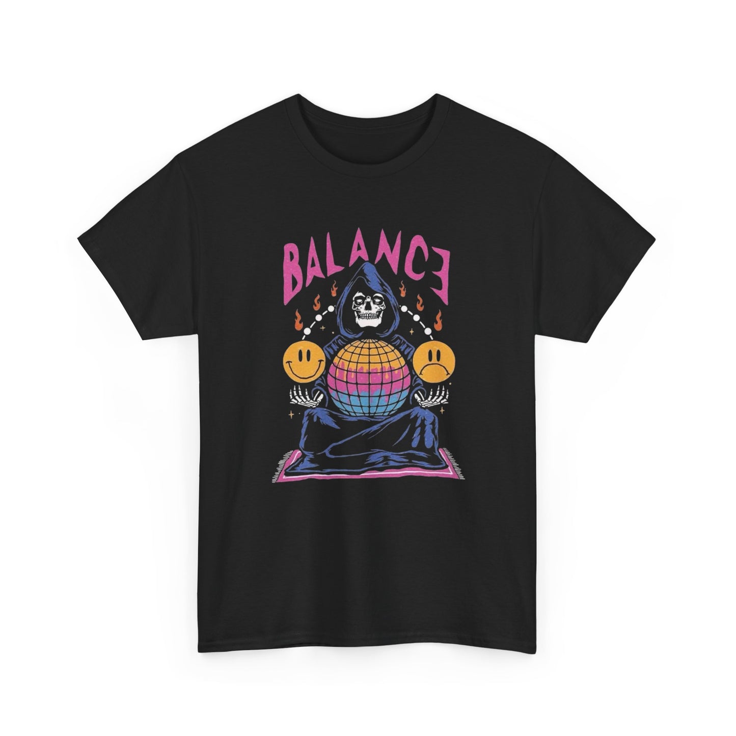 Balance Happiness Graphic T Shirt NEW Adult Unisex Heavy Cotton Tee