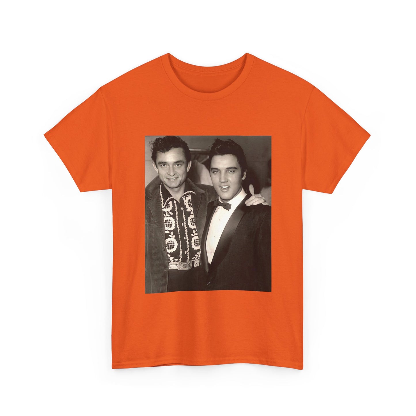 Elvis And Johnny cash shirt vintage graphic art black and white Heavy Cotton