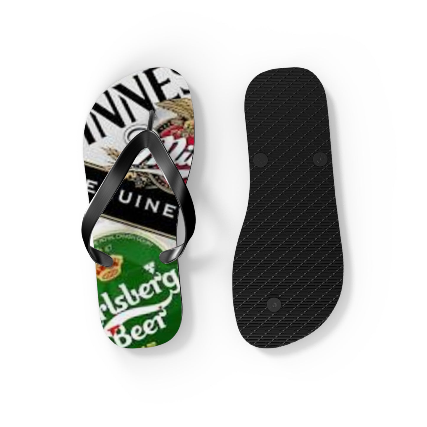 Beer Labels Summer Sandals, Beach Shoes, Vacation Flip Flops, Pool Slides