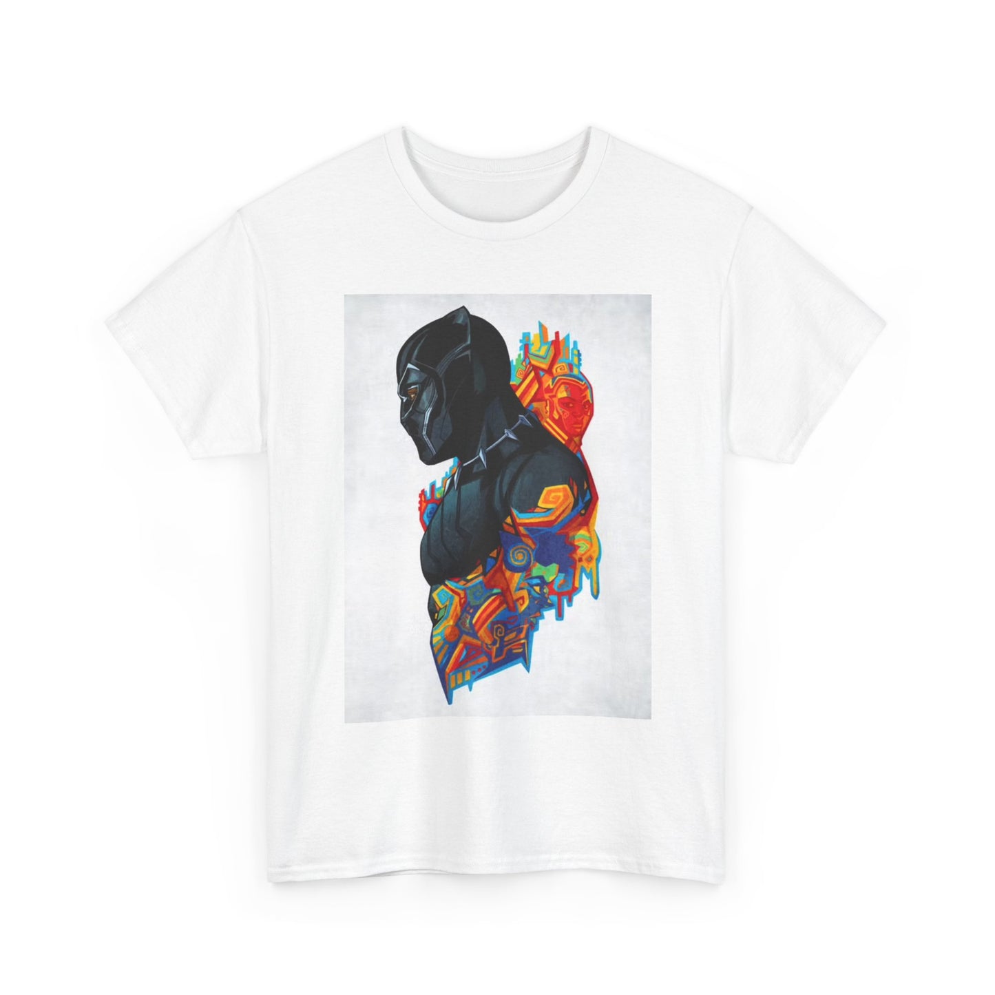 Black Panther Shirt Movie Poster Retro Colorful Painting Unisex Heavy Cotton Tee