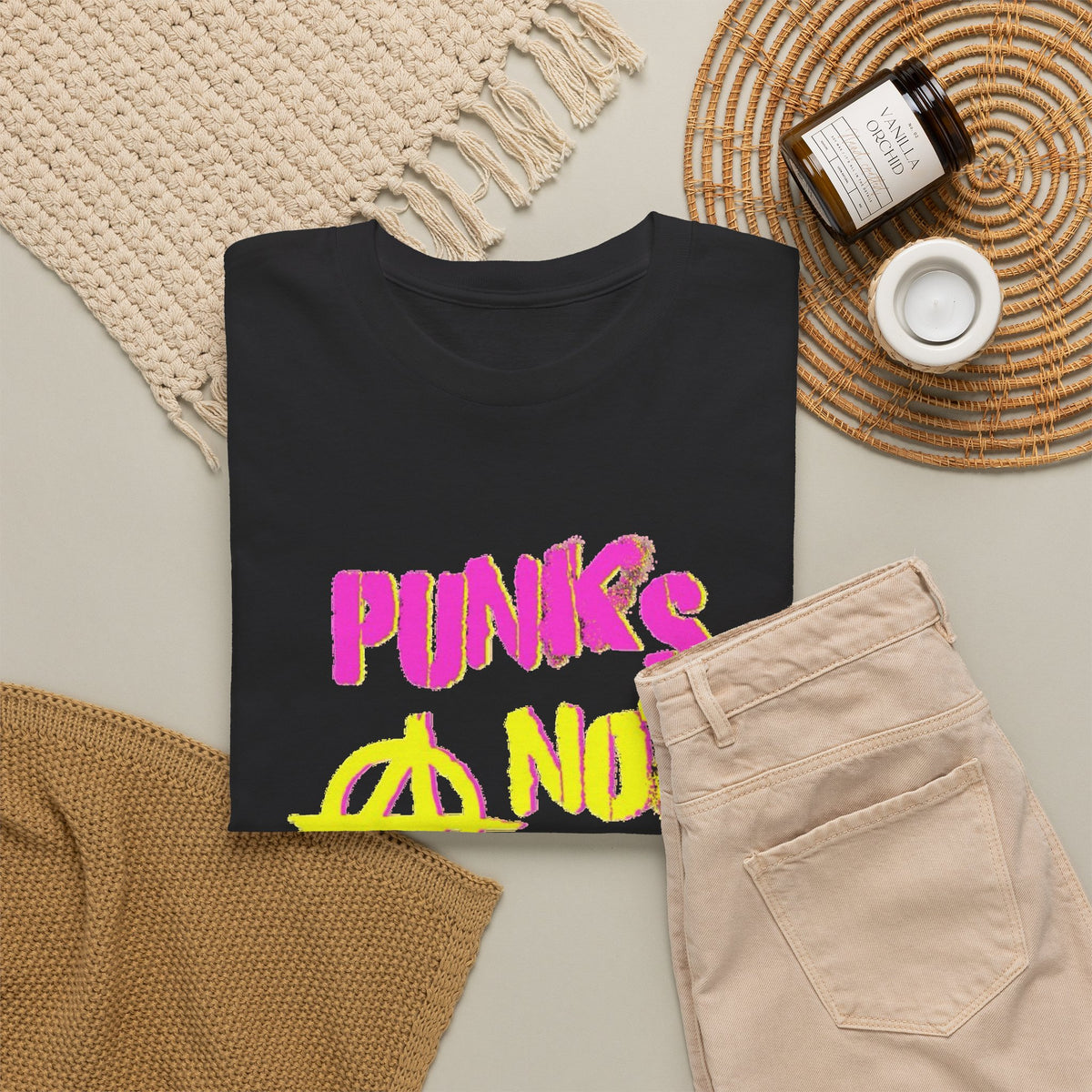 Punks Not Dead Anarchy Symbol T-Shirt Men's Tee