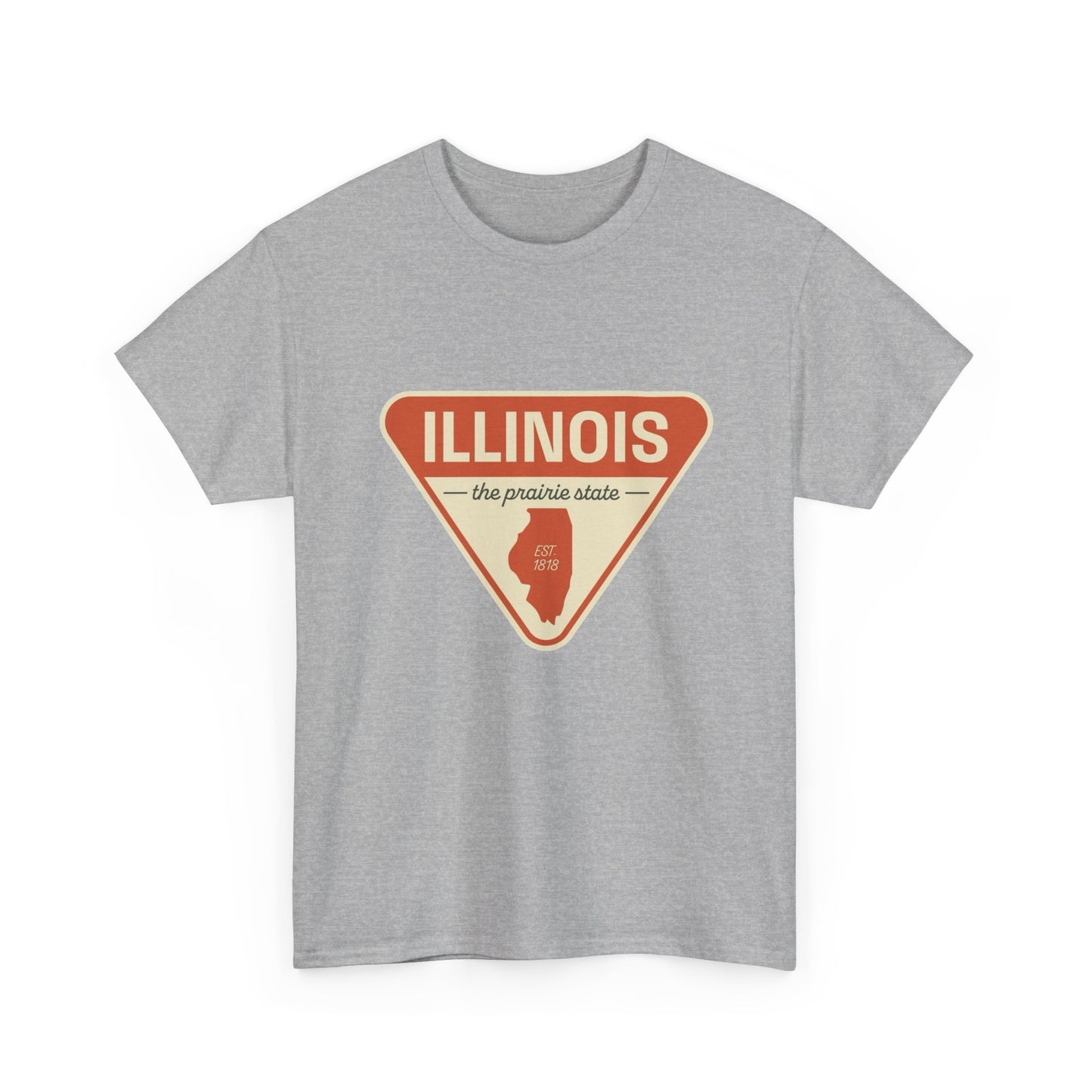 Illinois The Prairie State Graphic T Shirt ADULT NEW Unisex Heavy Cotton Tee