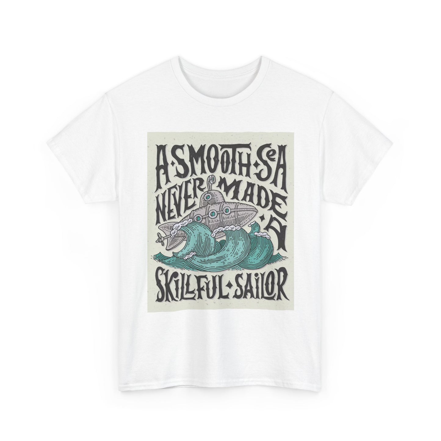 Smooth Seas Graphic T Shirt Sailor Unisex Heavy Cotton Tee