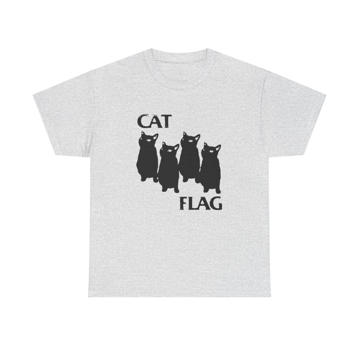 Cat Flag Funny Retro Graphic T Shirt Unisex Heavy Cotton Tee