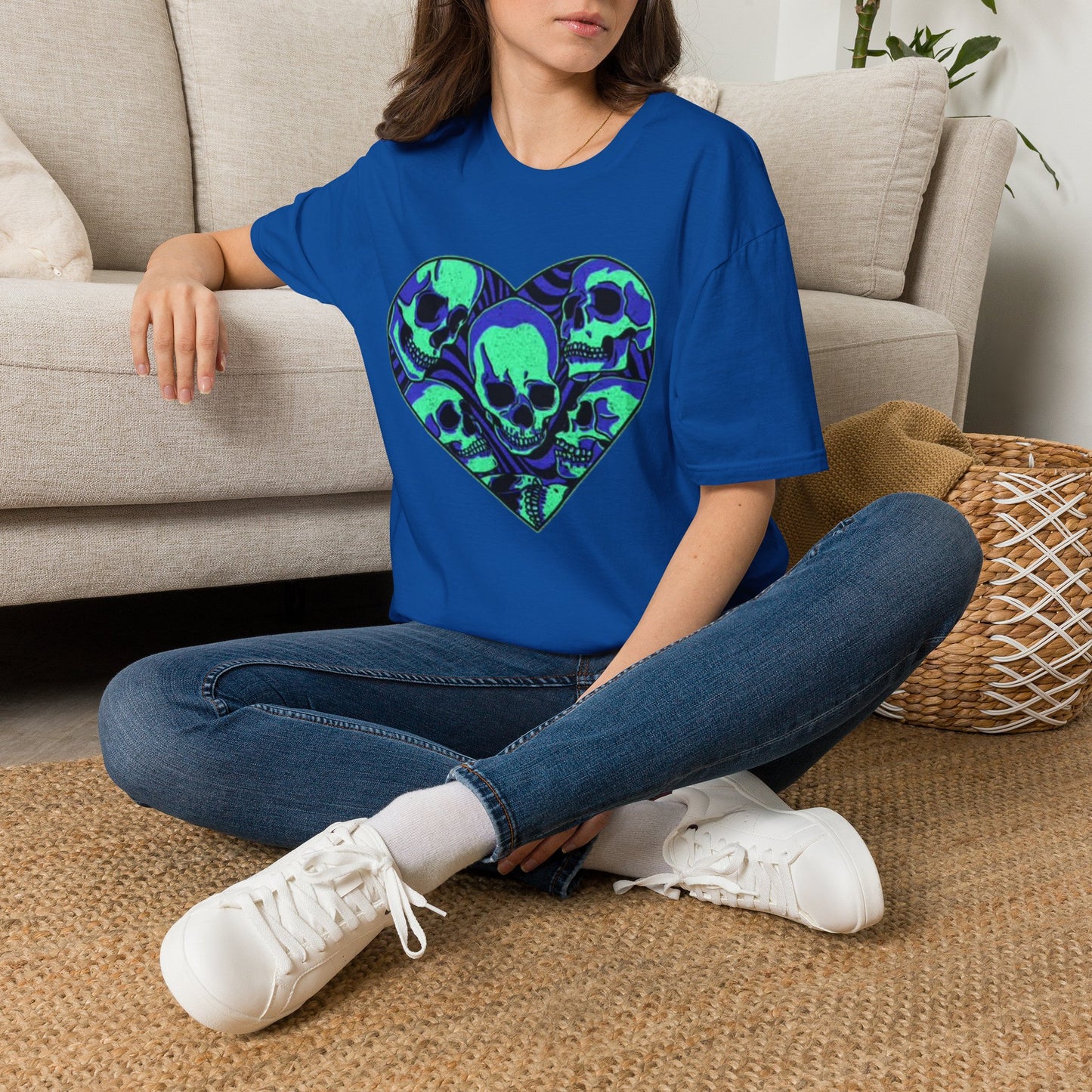 Death Heart Graphic T Shirt Retro Skeleton Unisex Softstyle T-Shirt
