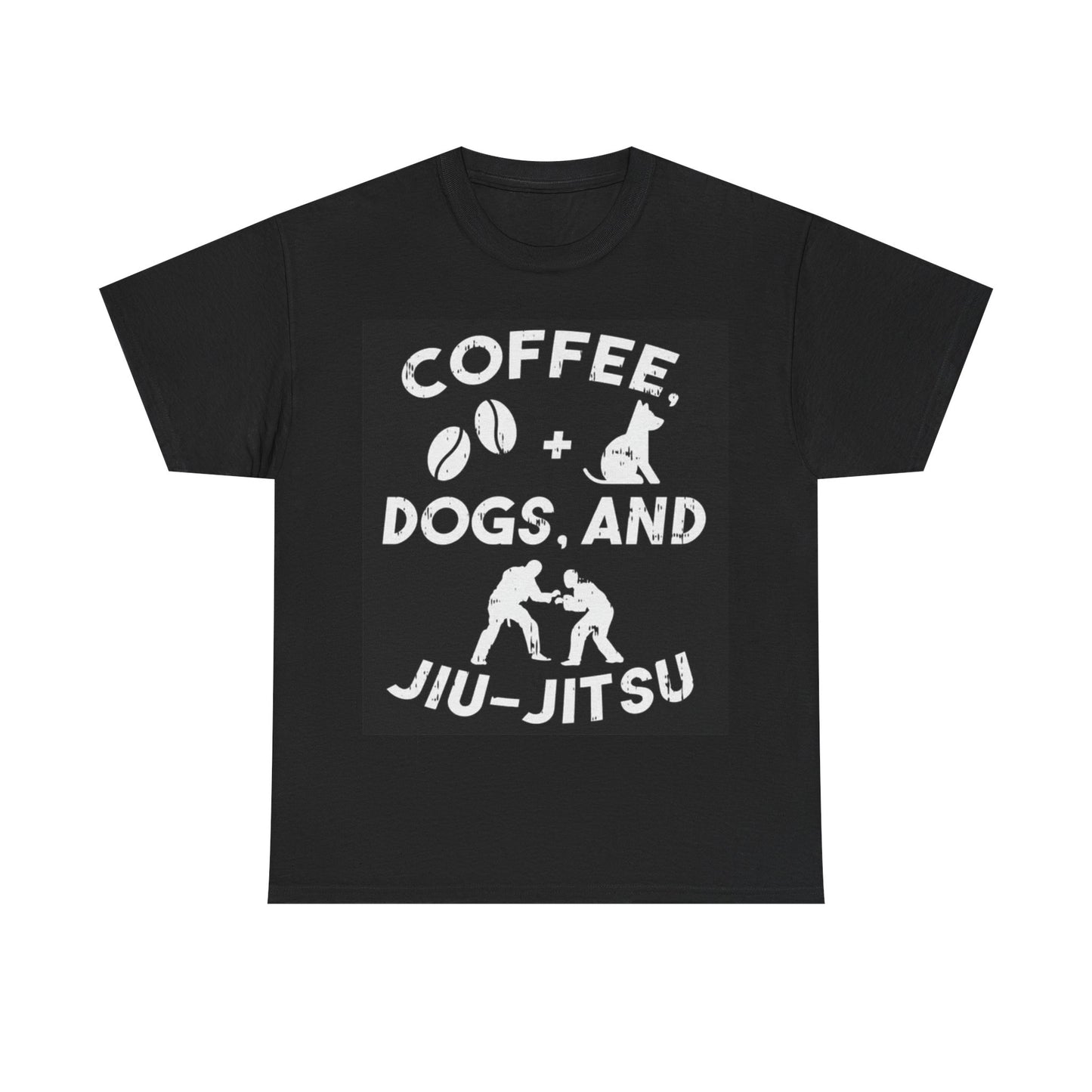 Coffee Dogs Jiu Jitsu Tshirt UFC Dog lover Coffee Addict Gym Unisex Heavy Cotton