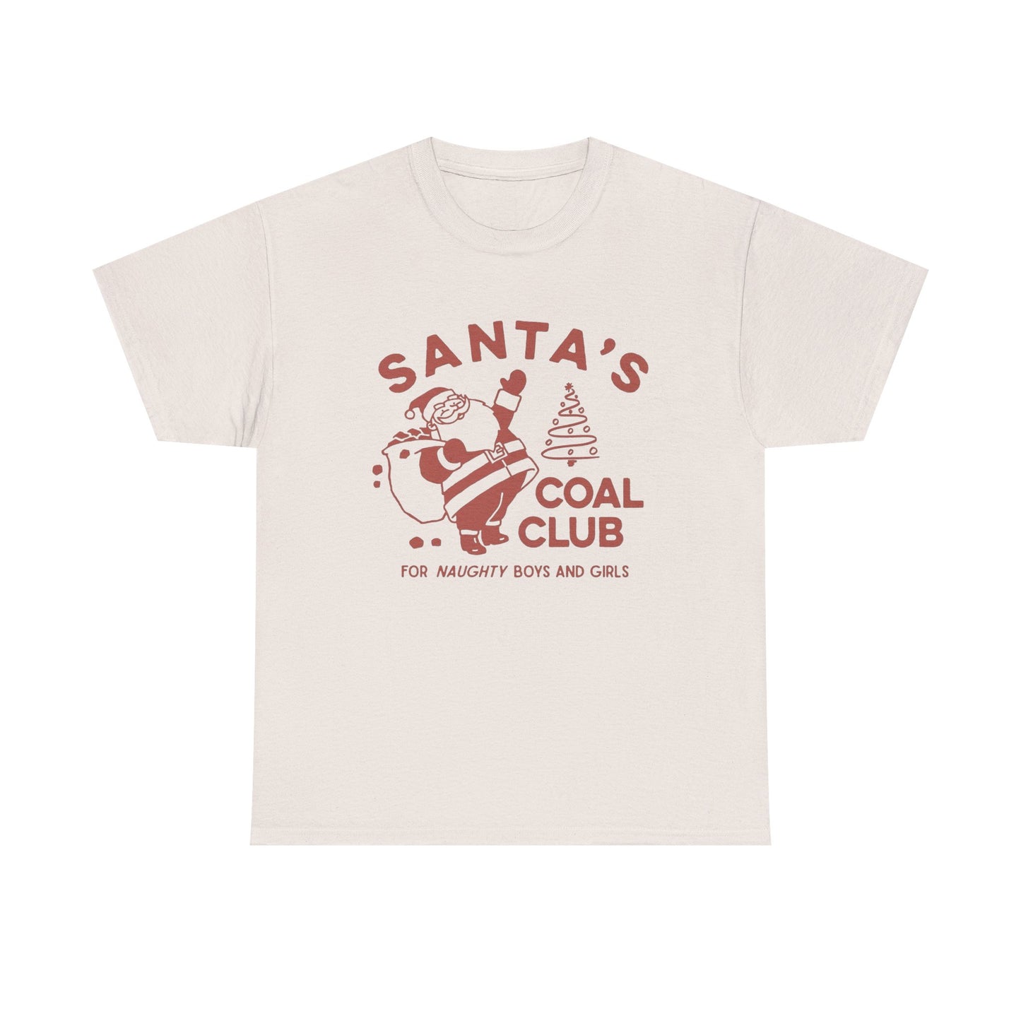 Santa's Coal Club Funny Christmas Graphic T Shirt Unisex NEW Heavy Cotton Tee