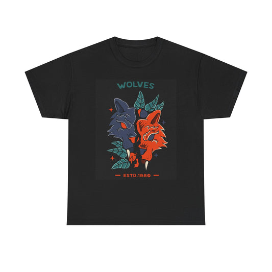 Wolves Graphic T Shirt Retro Unisex Heavy Cotton Tee