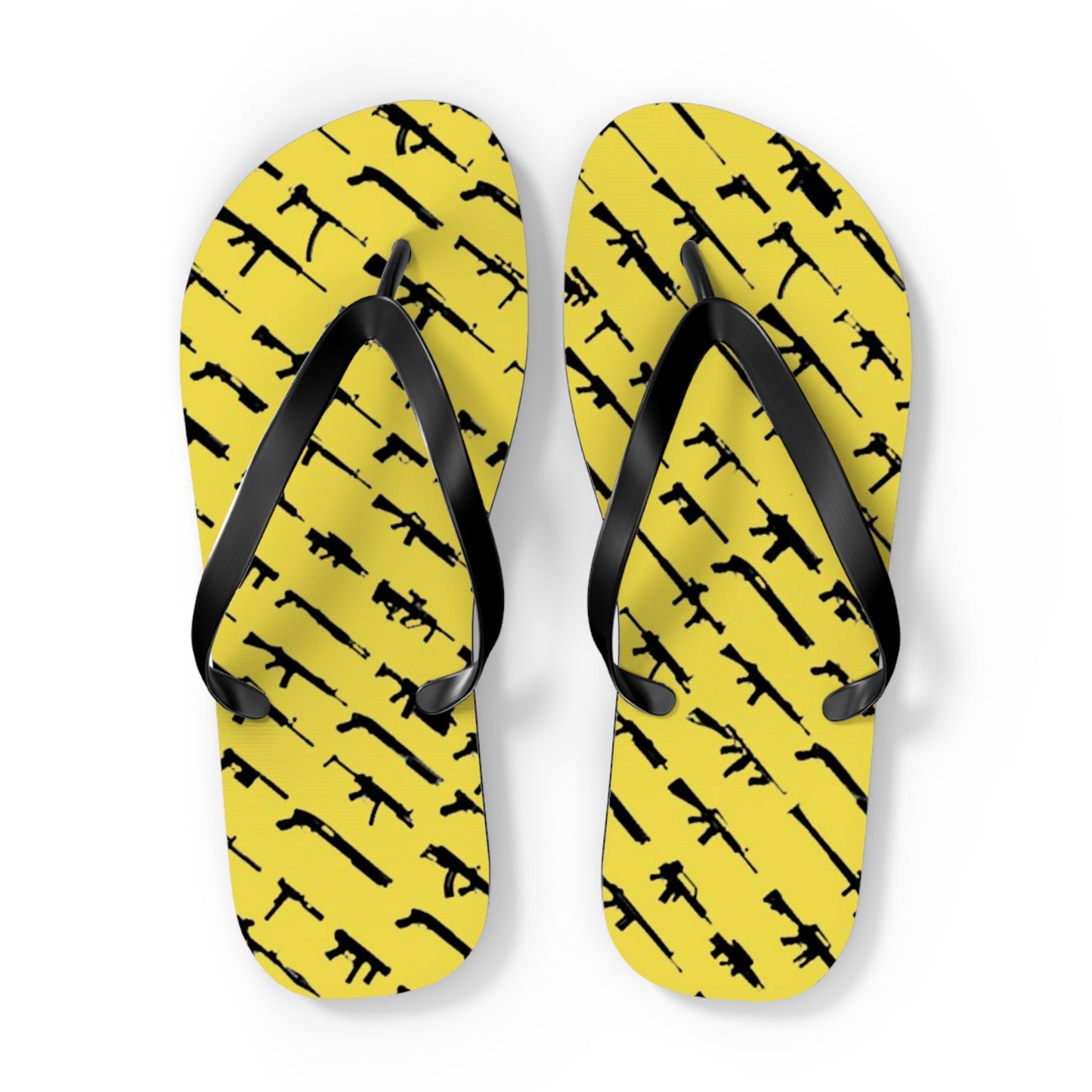 WAVES And SUN Co Sandals Yellow Guns - Flip Flops -Slides Summer Beach BRAND NEW