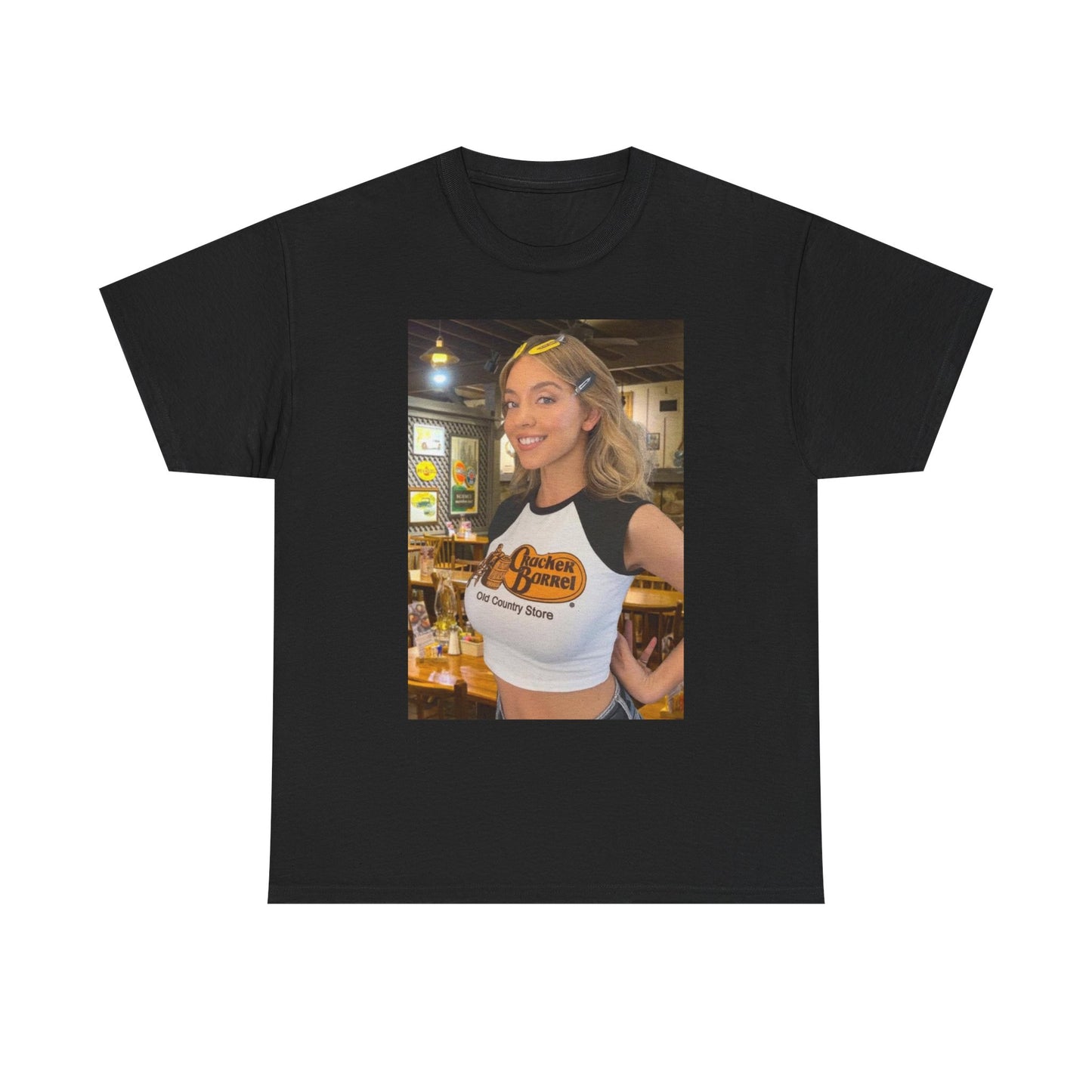 Sydney Sweeney Graphic T Shirt Cracker Barrel Funny Gift Unisex Heavy Cotton Tee